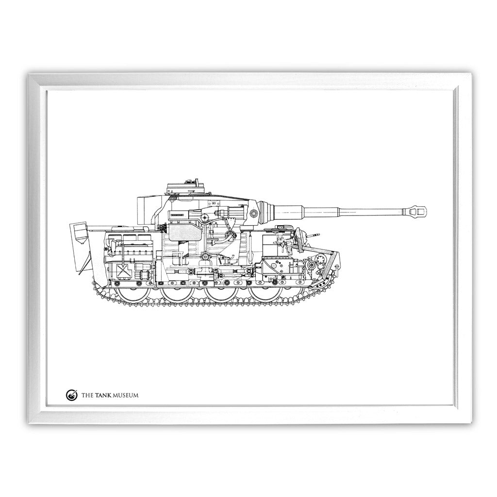 Art Print: PzKpfw Tiger Tank Wall Art On Demand Star Editions 11x14" With White Frame
