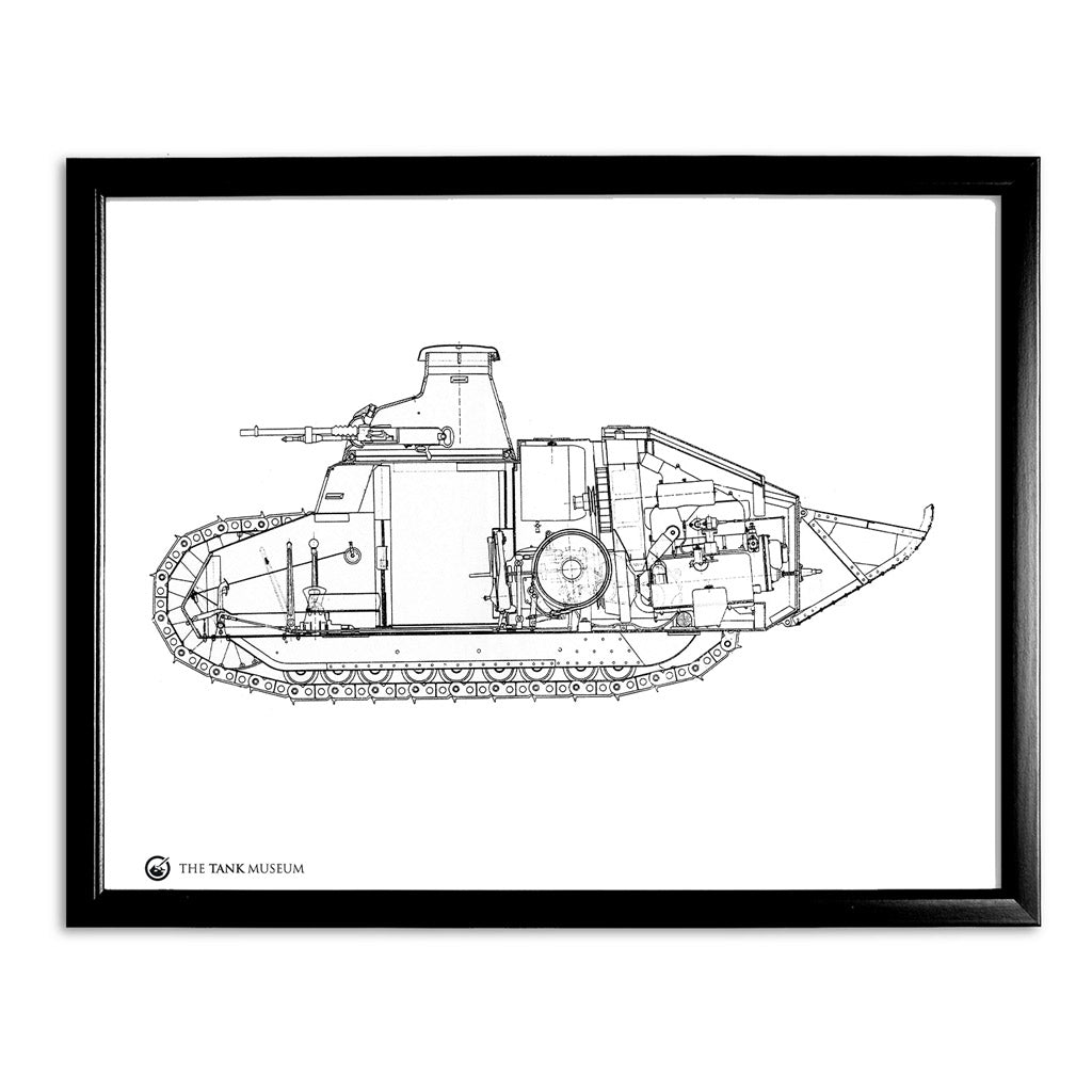Art Print: Renault FT17 Tank Wall Art On Demand Star Editions 11x14" With Black Frame