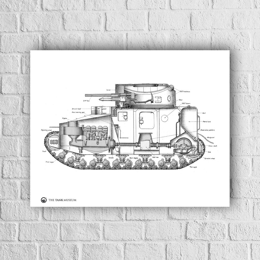 Art Print: Vickers Medium Tank Wall Art On Demand Star Editions 40X50cm No Frame