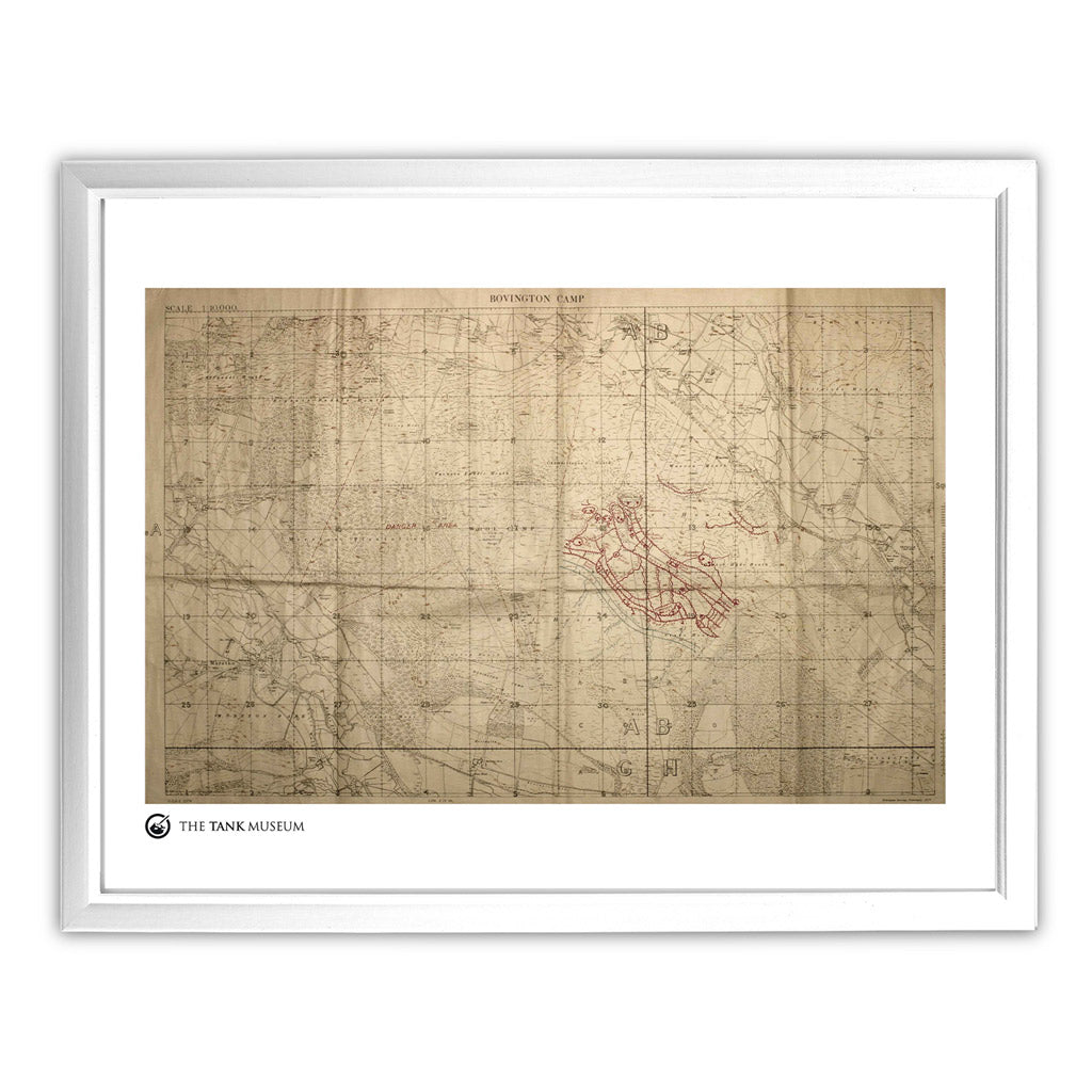 Art Print: Trench Map Bovington 1917 Wall Art On Demand Star Editions 11x14" With White Frame
