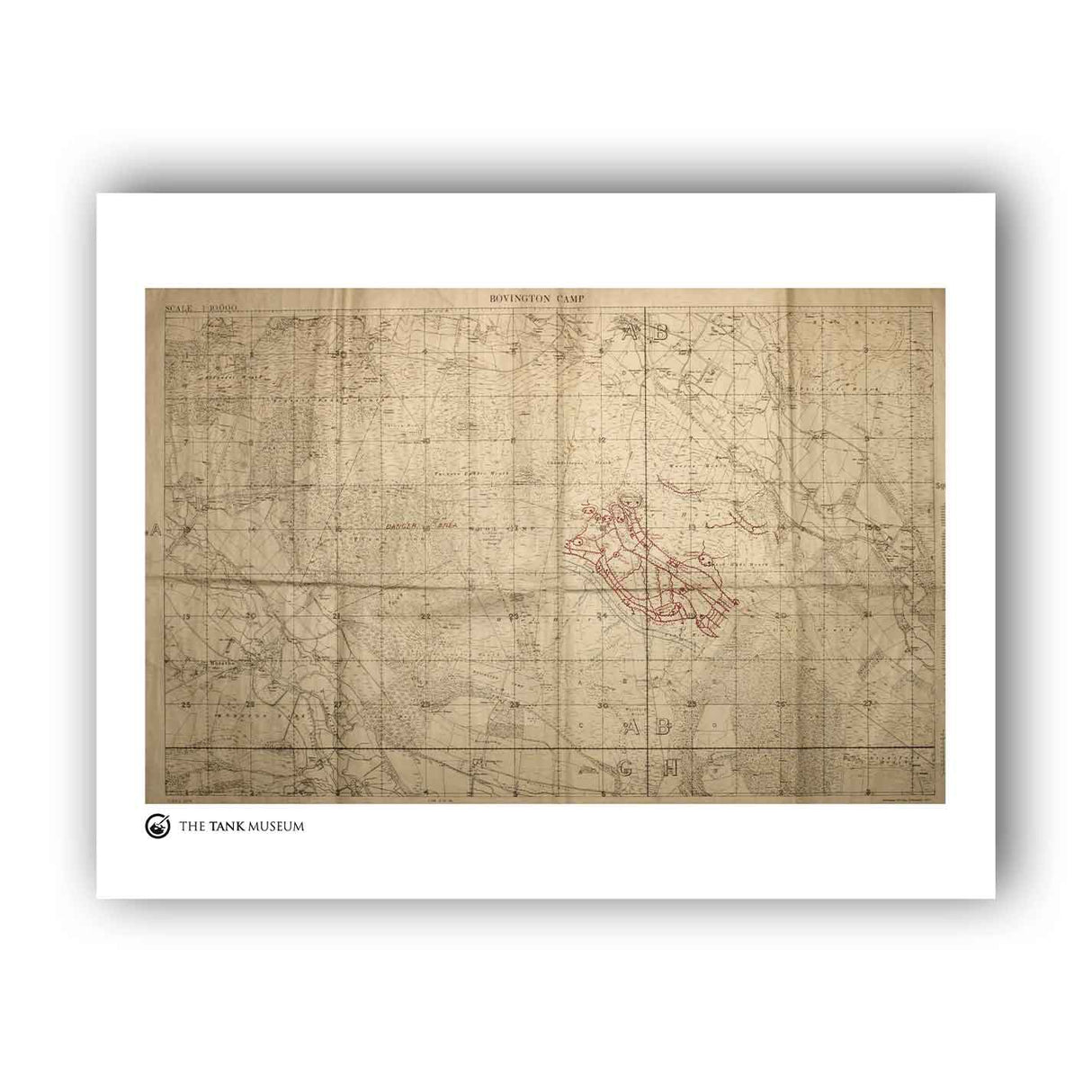 Art Print: Trench Map Bovington 1917 Wall Art On Demand Star Editions 11x14" No Frame