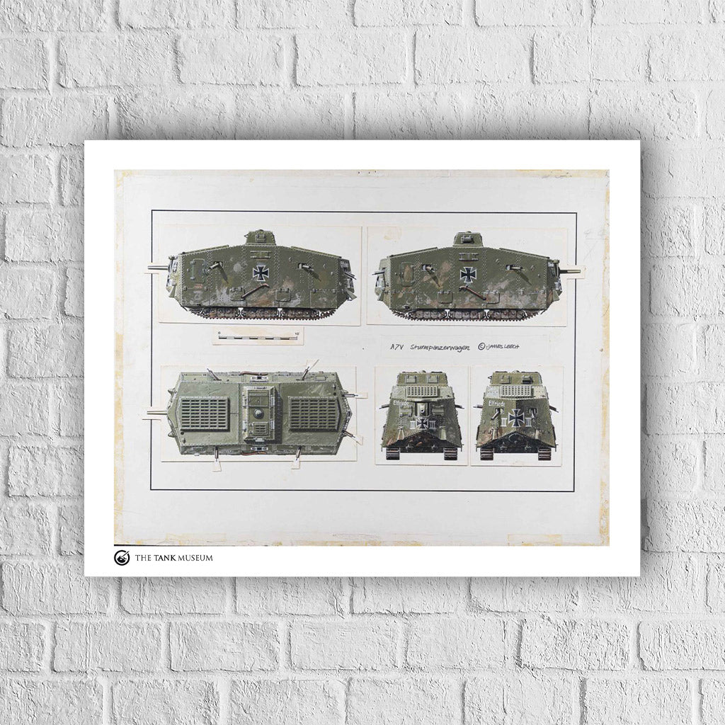 Art Print: A7V Tank Illustration Wall Art On Demand Star Editions