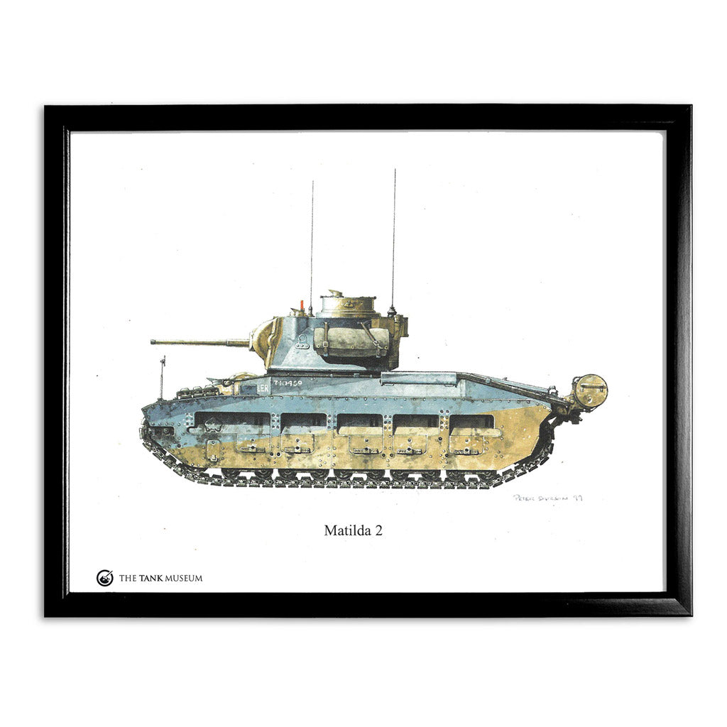 Art Print: A12 Matilda II Tank Wall Art On Demand Star Editions 11x14" With Black Frame