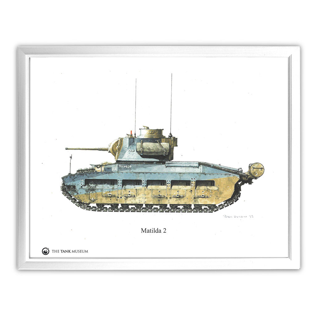Art Print: A12 Matilda II Tank Wall Art On Demand Star Editions 11x14" With White Frame