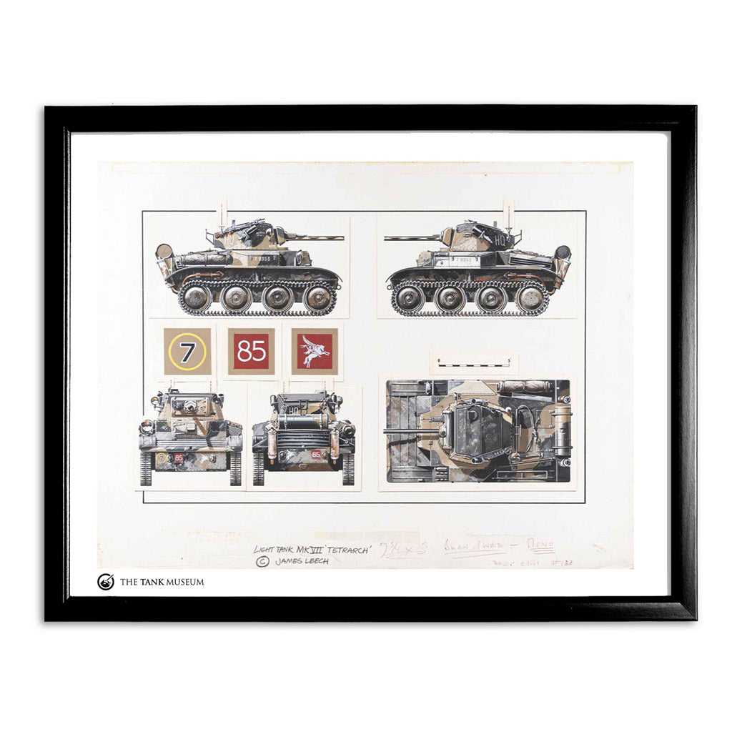 Art Print: A17 Tetrarch Tank Wall Art On Demand Star Editions 11x14" With Black Frame