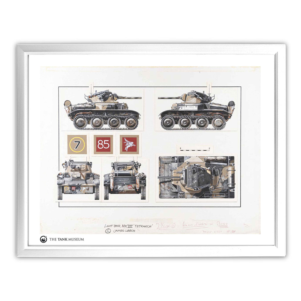 Art Print: A17 Tetrarch Tank Wall Art On Demand Star Editions 11x14" With White Frame