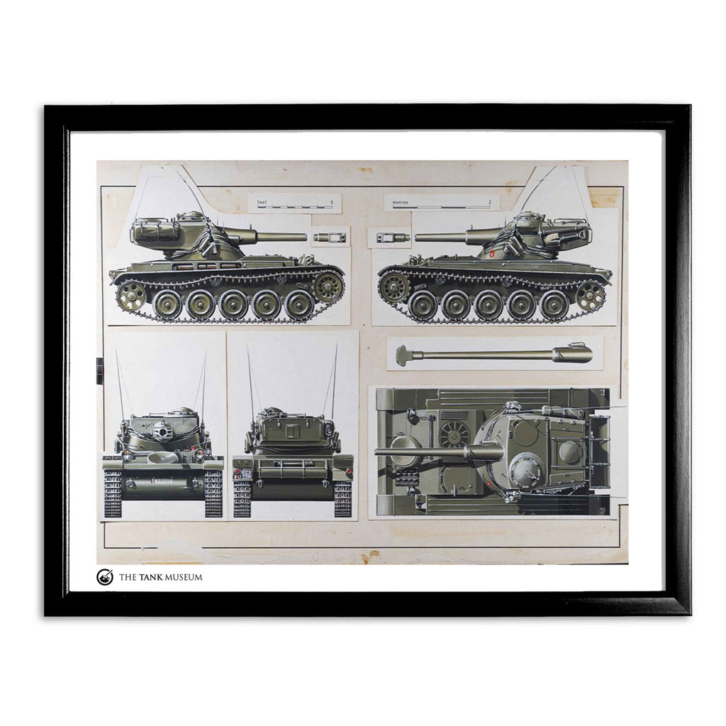 Art Print: AMX 13 Tank Wall Art On Demand Star Editions 11x14" With Black Frame