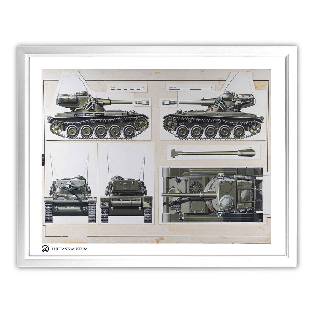 Art Print: AMX 13 Tank Wall Art On Demand Star Editions 11x14" With White Frame