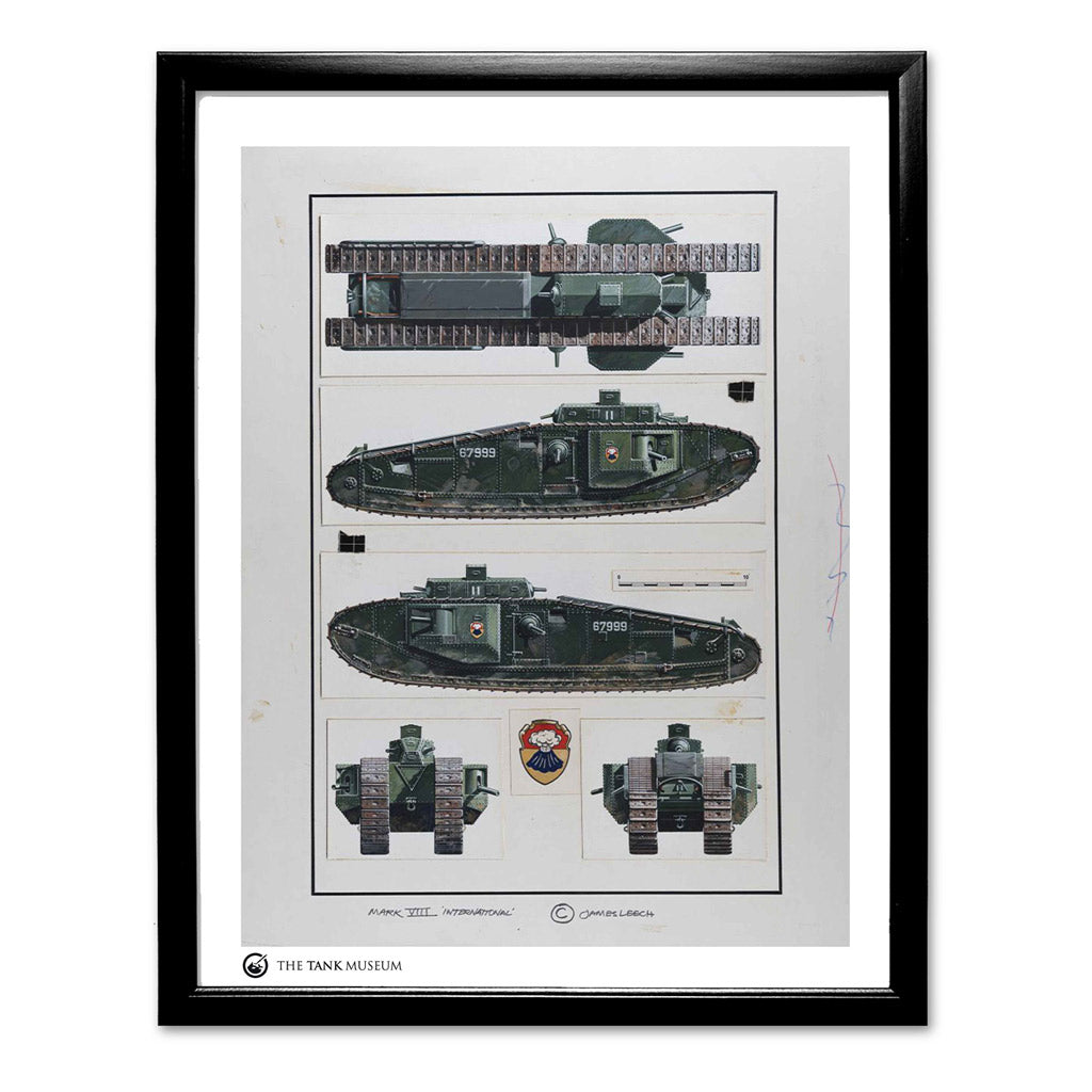 Art Print: MK VIII International Tank Wall Art On Demand Star Editions 11x14" With Black Frame