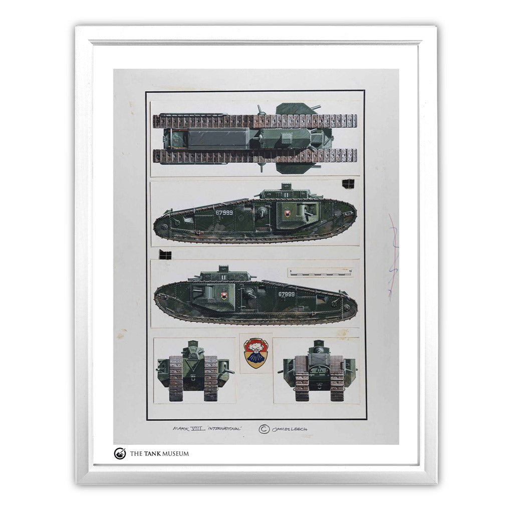 Art Print: MK VIII International Tank Wall Art On Demand Star Editions 11x14" With White Frame