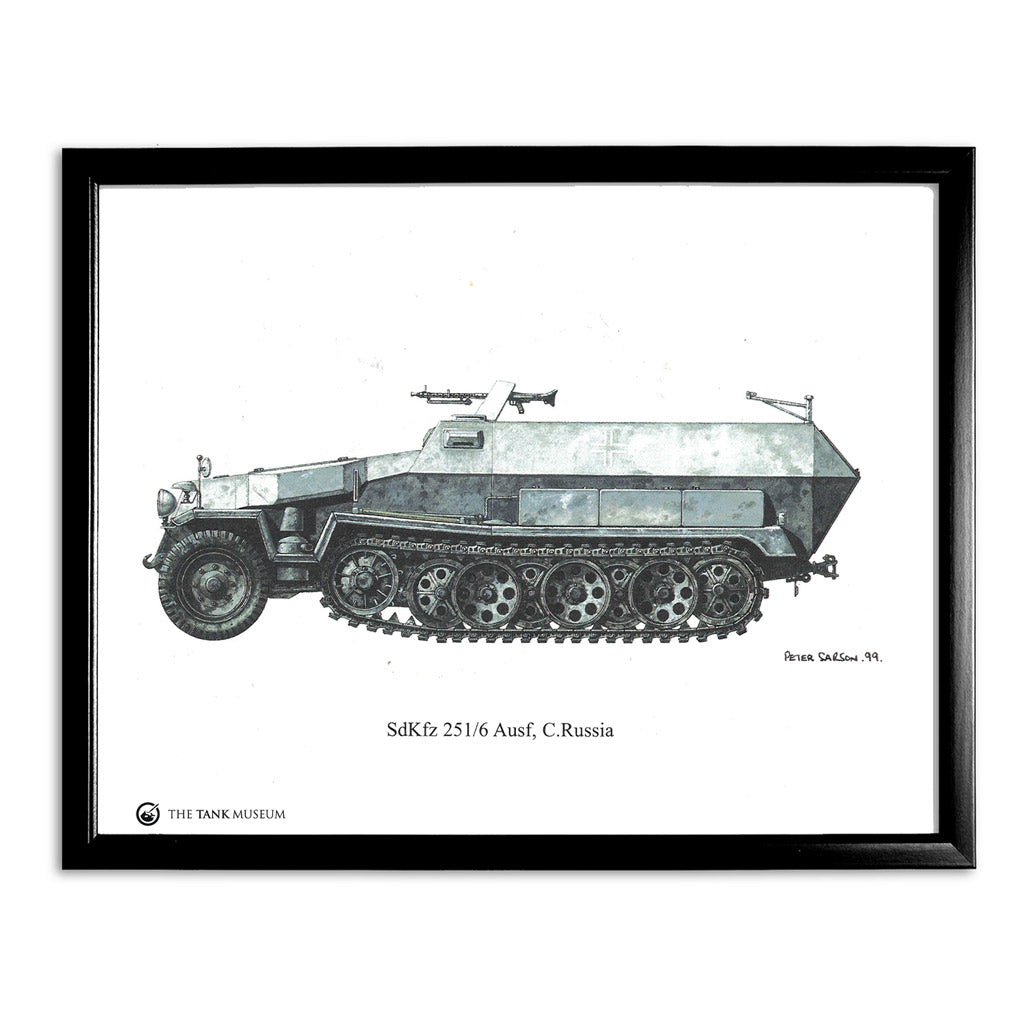 Art Print: SdKfz 251-6 Ausf. C Tank Wall Art On Demand Star Editions 11x14" With Black Frame