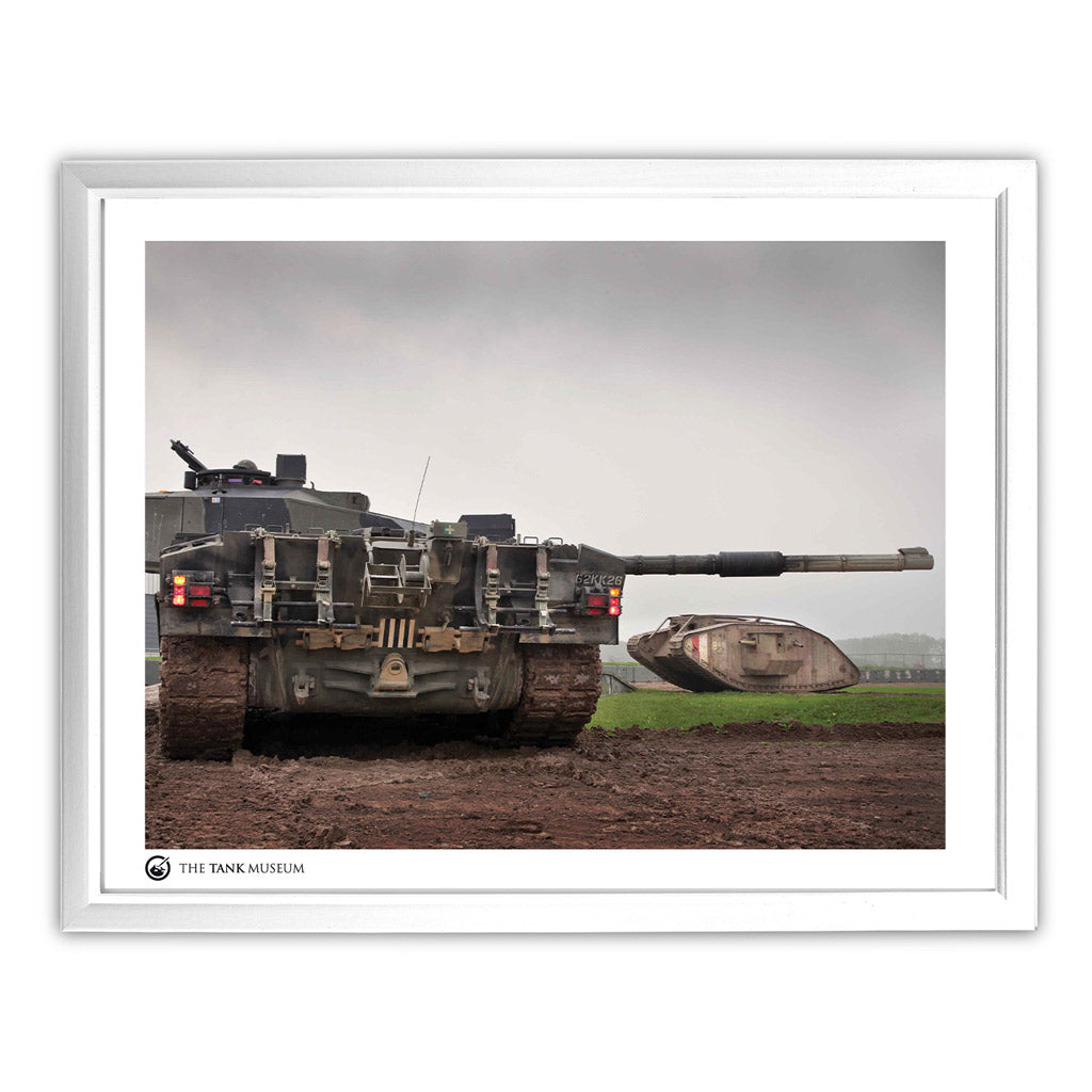 Art Print: ATDU Challenger 2 with MKIV Replica Tank Wall Art On Demand Star Editions 11x14" With White Frame