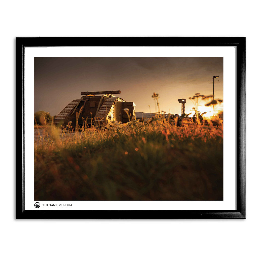 Art Print: Mark IV Replica Tank at Sunset Wall Art On Demand Star Editions 11x14" With Black Frame