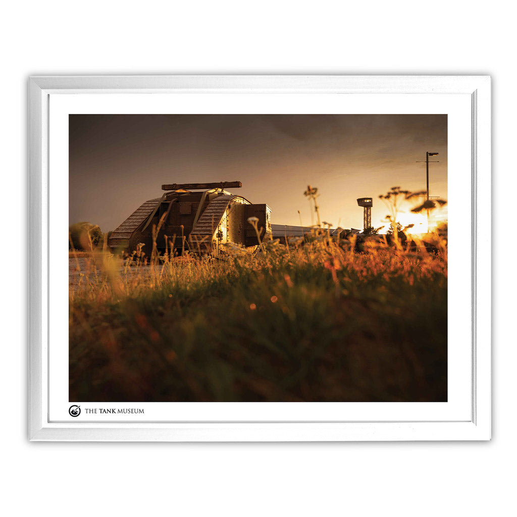 Art Print: Mark IV Replica Tank at Sunset Wall Art On Demand Star Editions 11x14" With White Frame