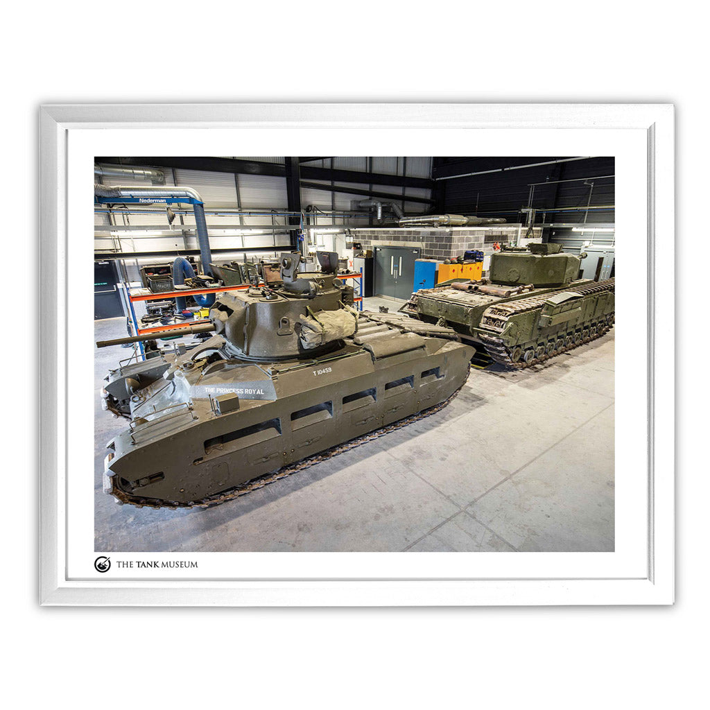 Art Print: Matilda II with Churchill Mk IV Tank Wall Art On Demand Star Editions 11x14" With White Frame