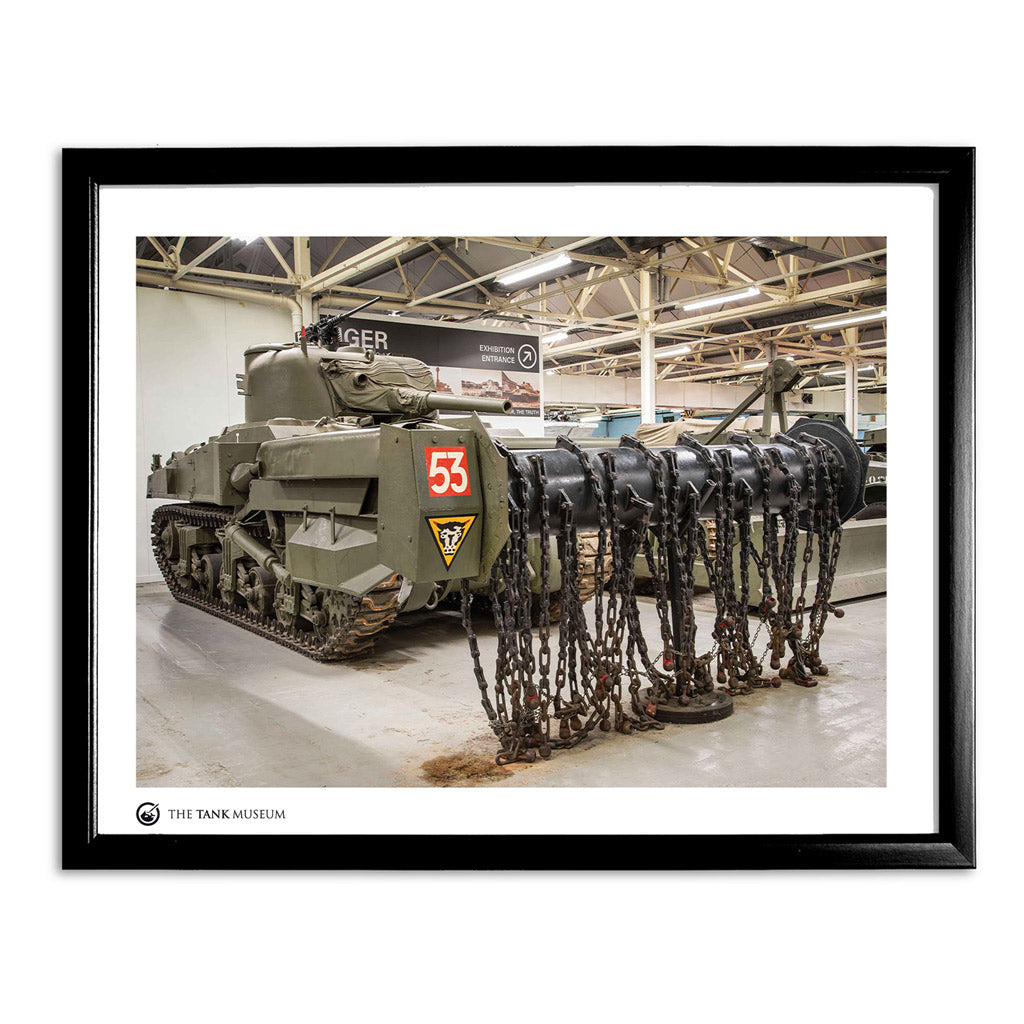 Art Print: Sherman Crab Flail Mk IV Tank Wall Art On Demand Star Editions 11x14" With Black Frame