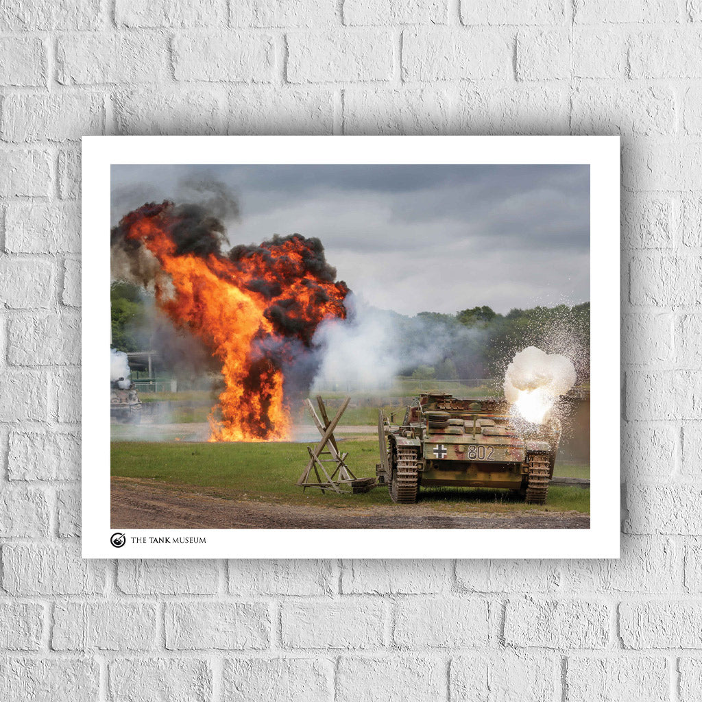 Art Print: Sherman Fury vs StuG III Tanks Wall Art On Demand Star Editions 40X50cm No Frame