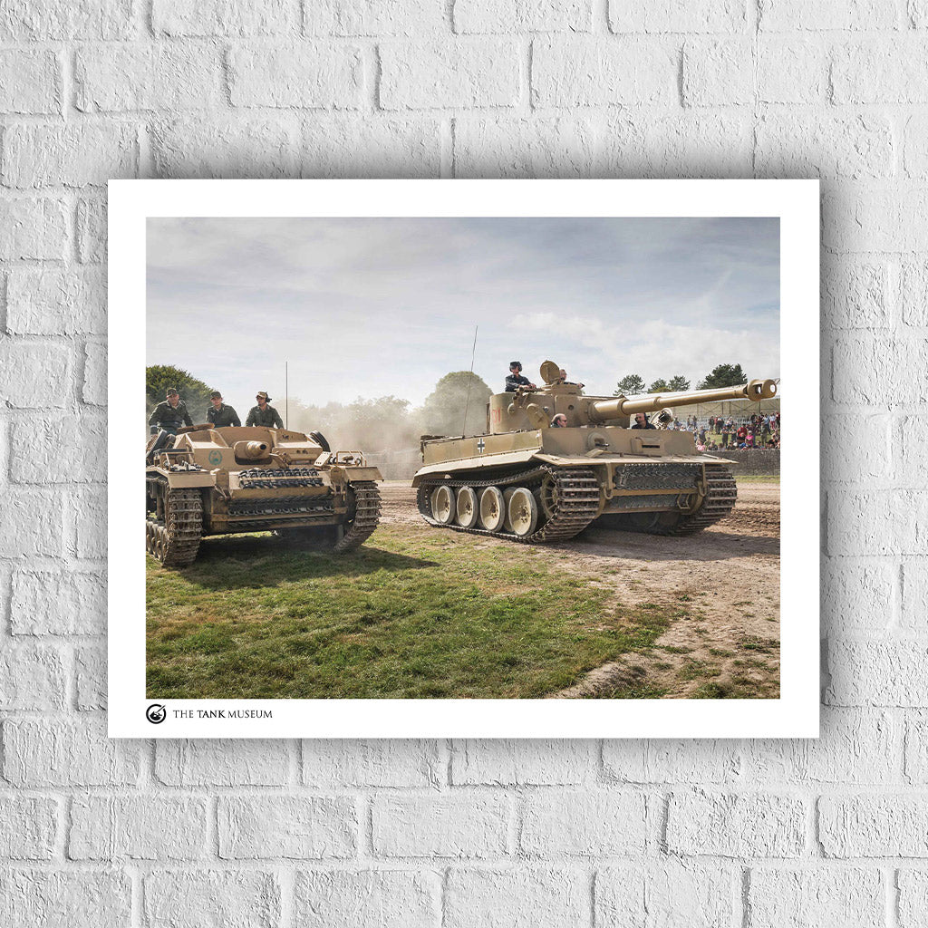 Art Print: Tiger 131 & StuG III Ausf. B Tanks at Tiger Day Wall Art On Demand Star Editions 40X50cm No Frame