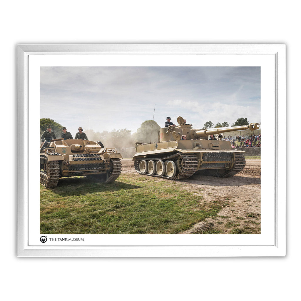 Art Print: Tiger 131 & StuG III Ausf. B Tanks at Tiger Day Wall Art On Demand Star Editions 11x14" With White Frame
