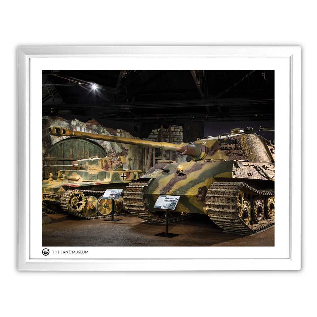 Art Print: Tiger II & Luchs Tanks Wall Art On Demand Star Editions 11x14" With White Frame