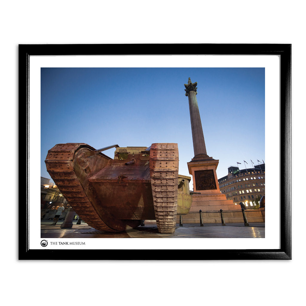 Art Print: Mk IV Replica Tank in Trafalgar Square Wall Art On Demand Star Editions 11x14" With Black Frame
