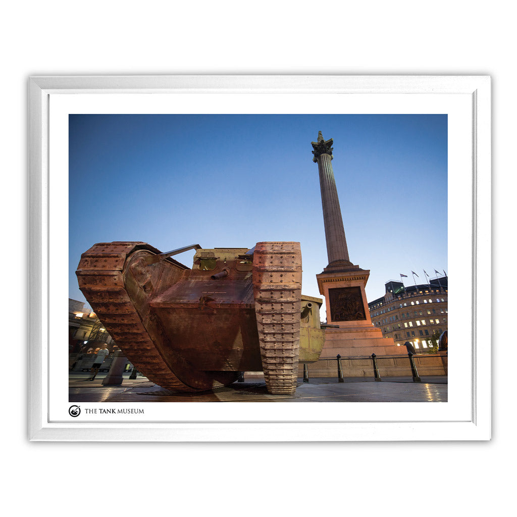 Art Print: Mk IV Replica Tank in Trafalgar Square Wall Art On Demand Star Editions 11x14" With White Frame