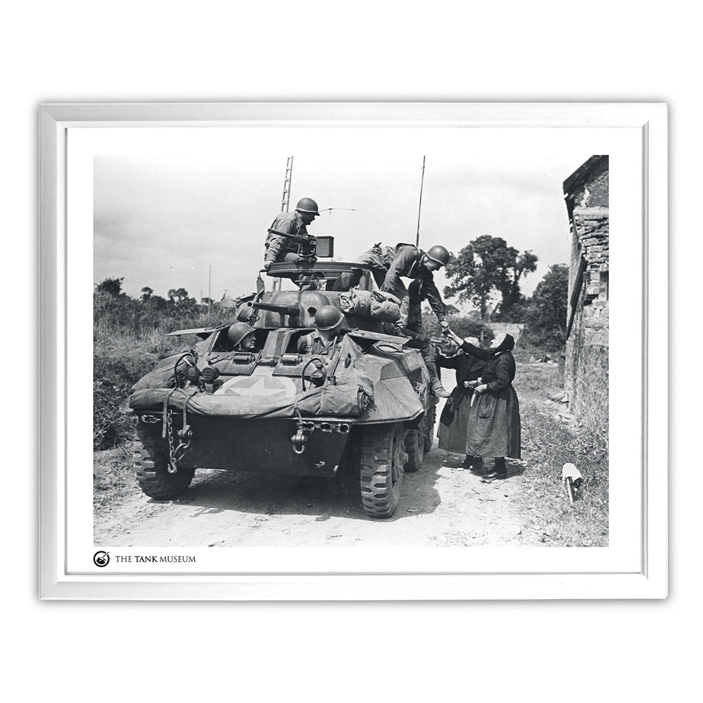Art Print: Second World War American M8 Greyhound Wall Art On Demand Star Editions 11x14" With White Frame