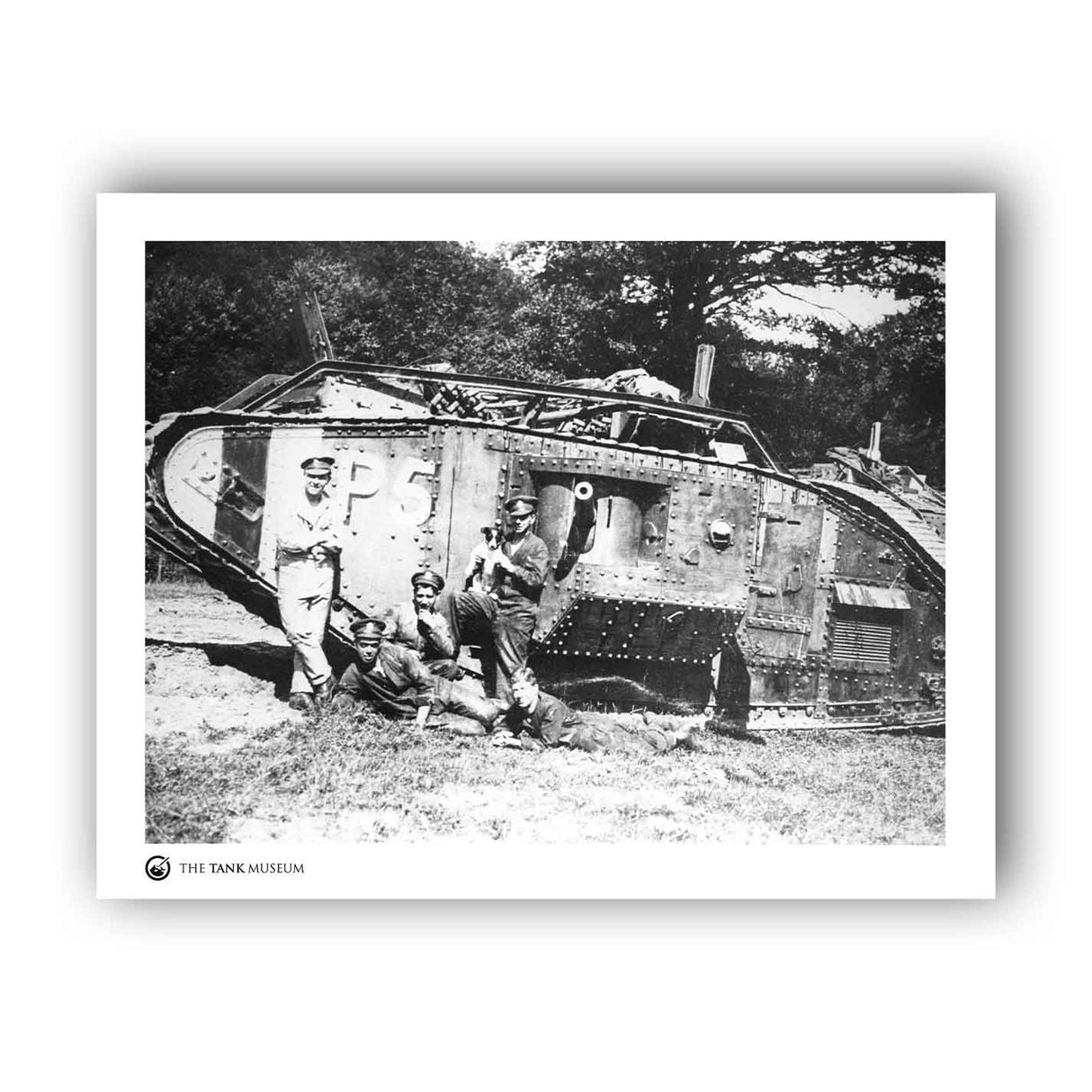 Art Print: Mark V Male Tank With Crew and Dog Wall Art On Demand Star Editions 11x14" No Frame