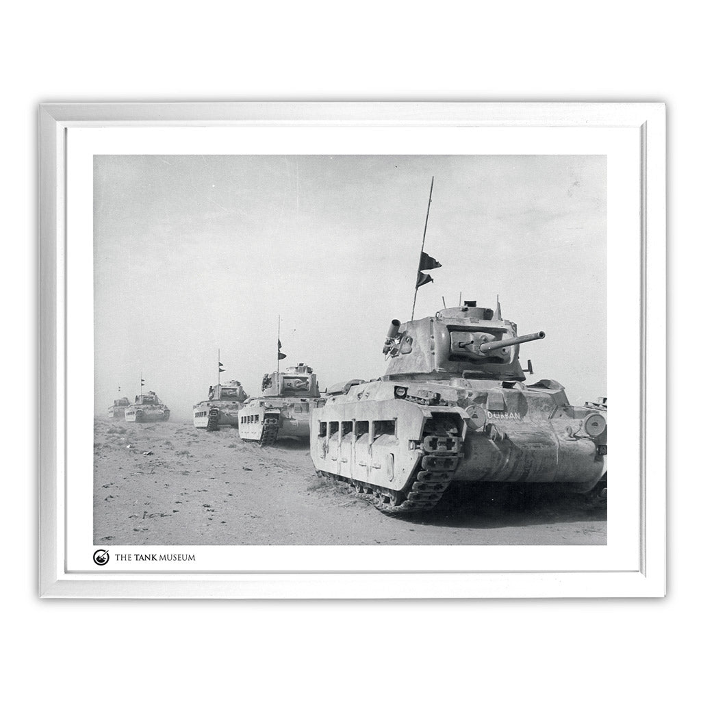 Art Print: A12 Matilda II Infantry Tank Wall Art On Demand Star Editions 11x14" With White Frame