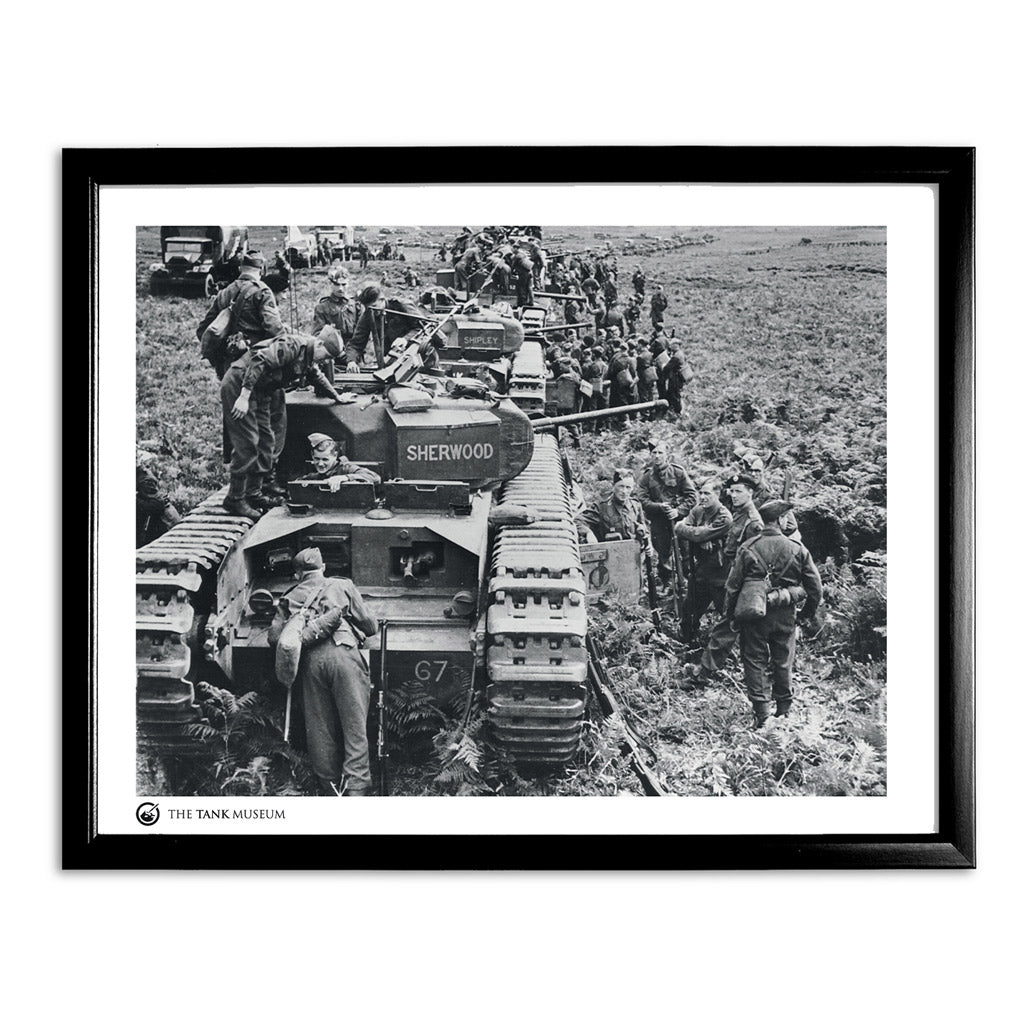 Art Print: Churchill Mk II 43RTR Tank Wall Art On Demand Star Editions 11x14" With Black Frame
