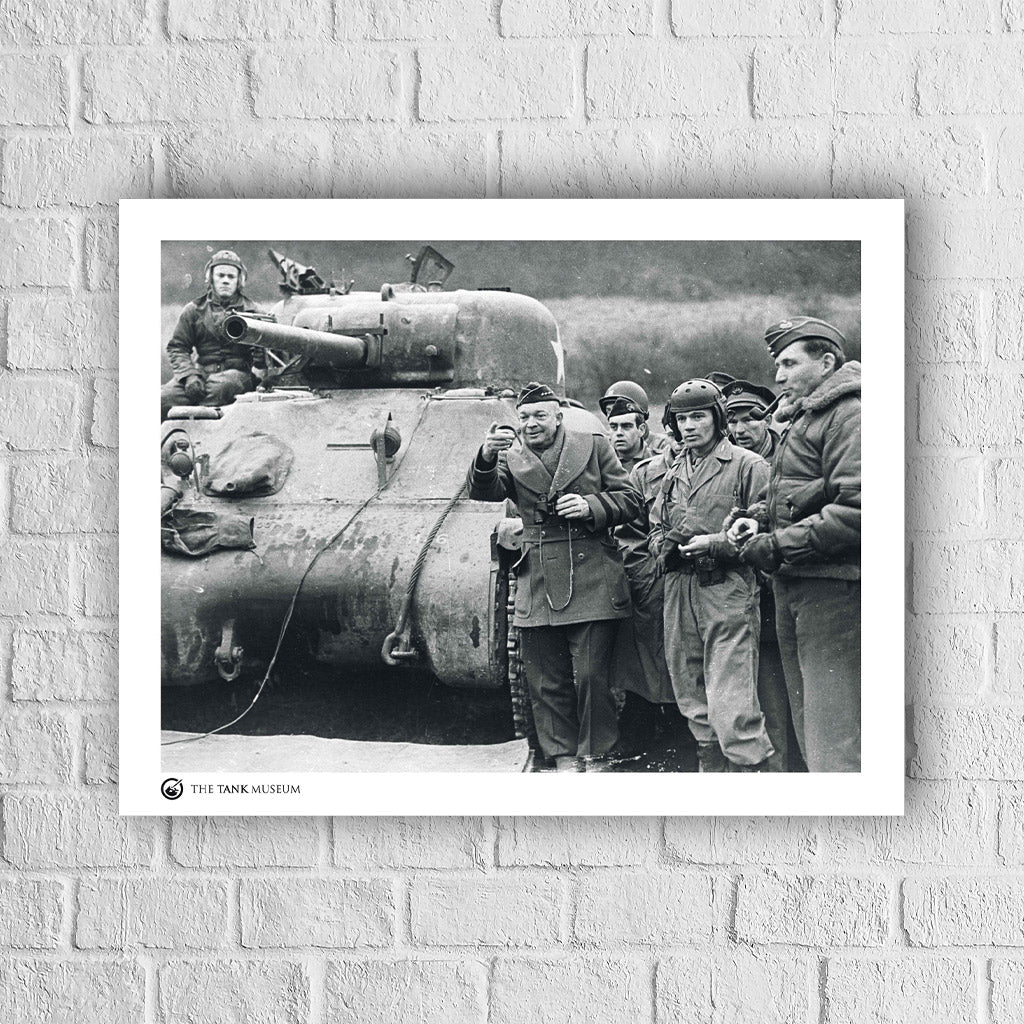 Art Print: General Eisenhower & M4A1 Sherman Wall Art On Demand Star Editions 40X50cm No Frame
