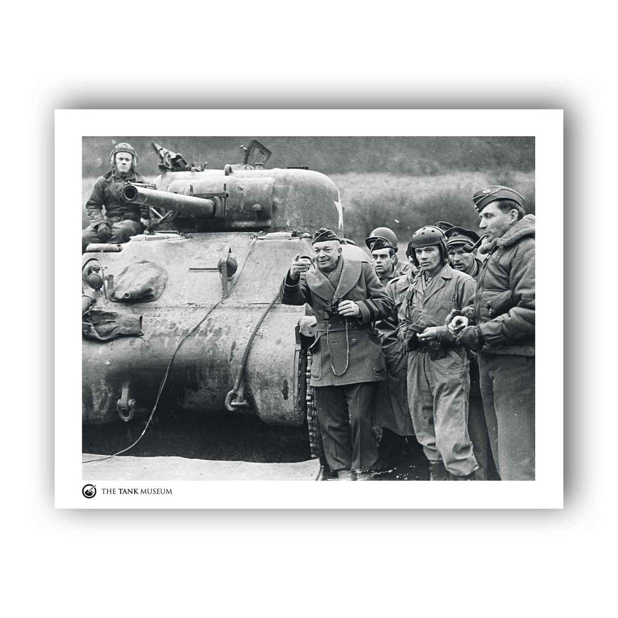 Art Print: General Eisenhower & M4A1 Sherman Wall Art On Demand Star Editions 11x14" No Frame