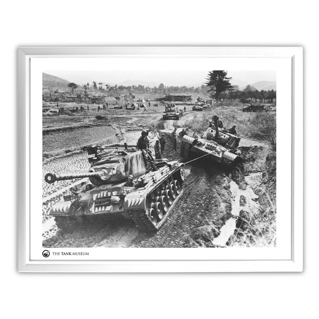 Art Print: US M46 Tank in Korea Wall Art On Demand Star Editions 11x14" With White Frame