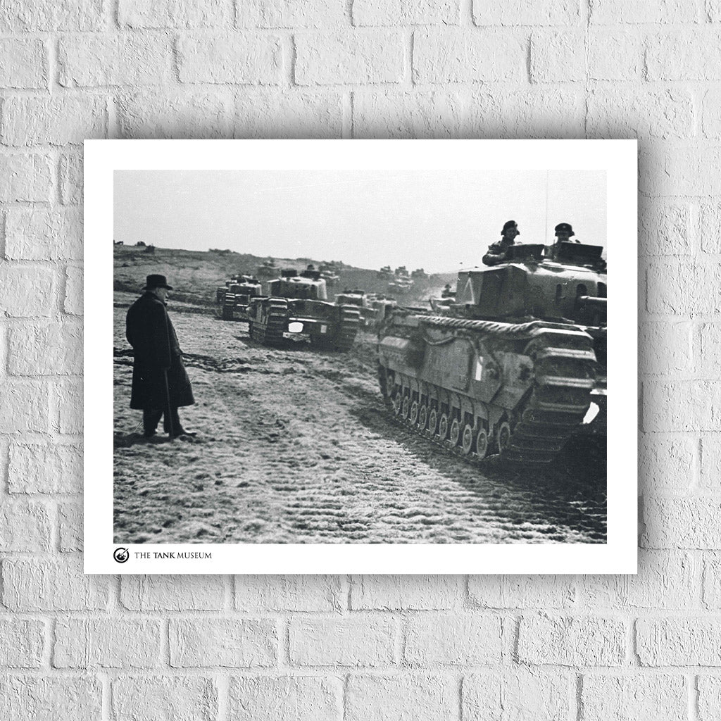 Art Print: Winston Churchill and Churchill Tanks Wall Art On Demand Star Editions 40X50cm No Frame