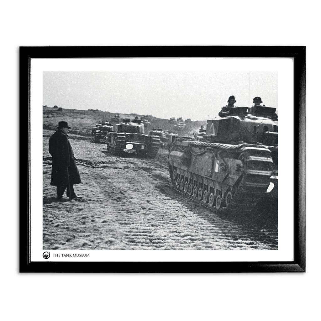Art Print: Winston Churchill and Churchill Tanks Wall Art On Demand Star Editions 11x14" With Black Frame