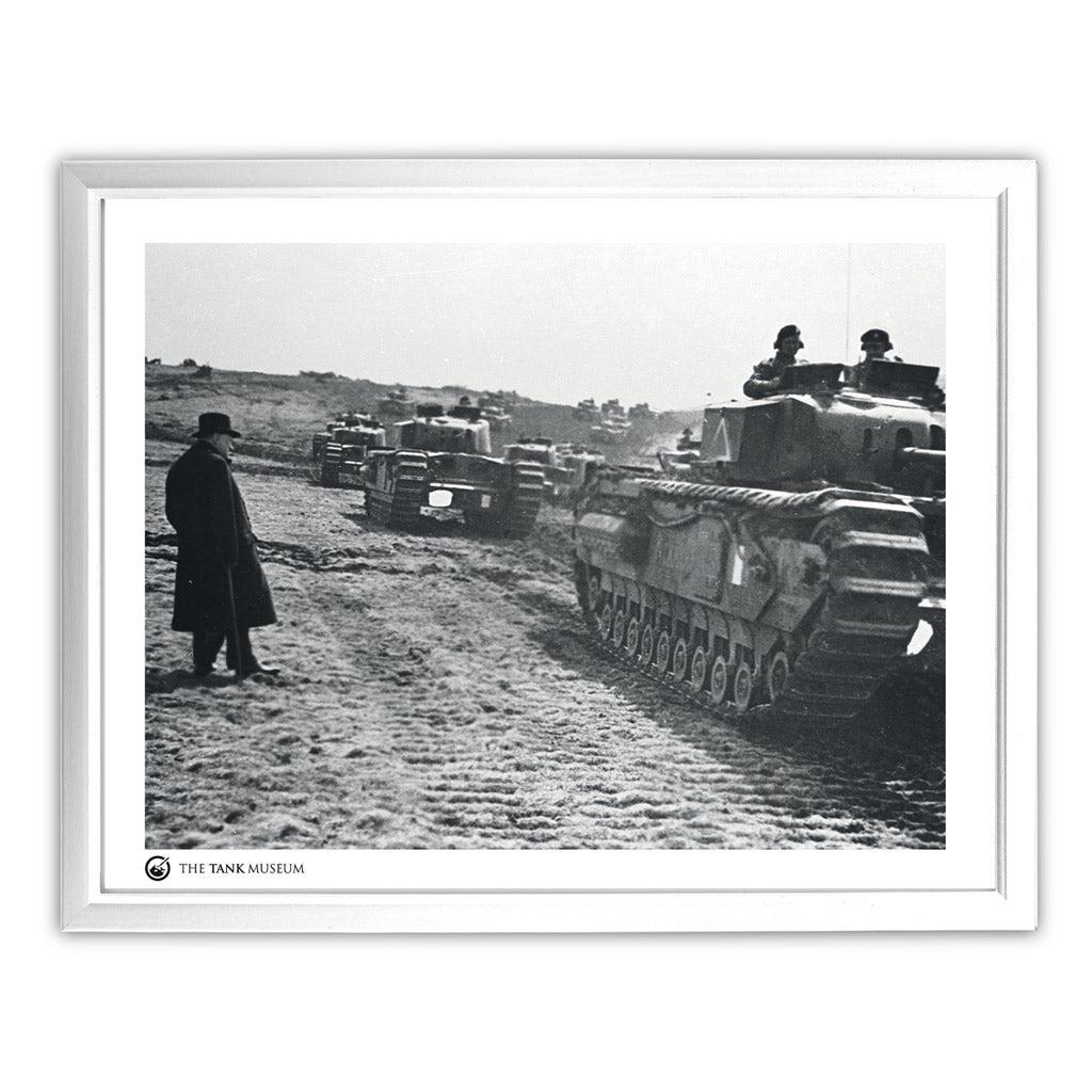 Art Print: Winston Churchill and Churchill Tanks Wall Art On Demand Star Editions 11x14" With White Frame