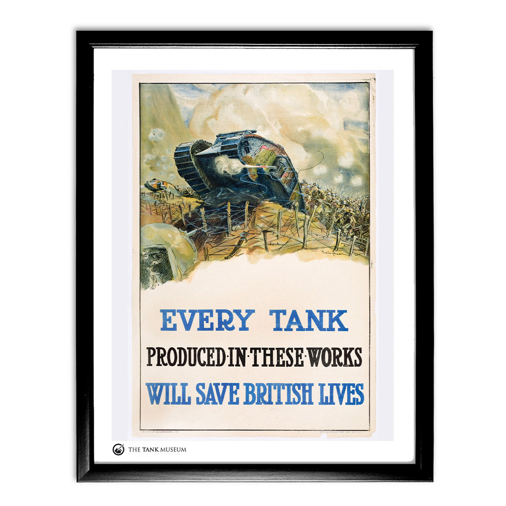 Art Print: Vintage Poster Every Tank Wall Art On Demand Star Editions 11x14" With Black Frame