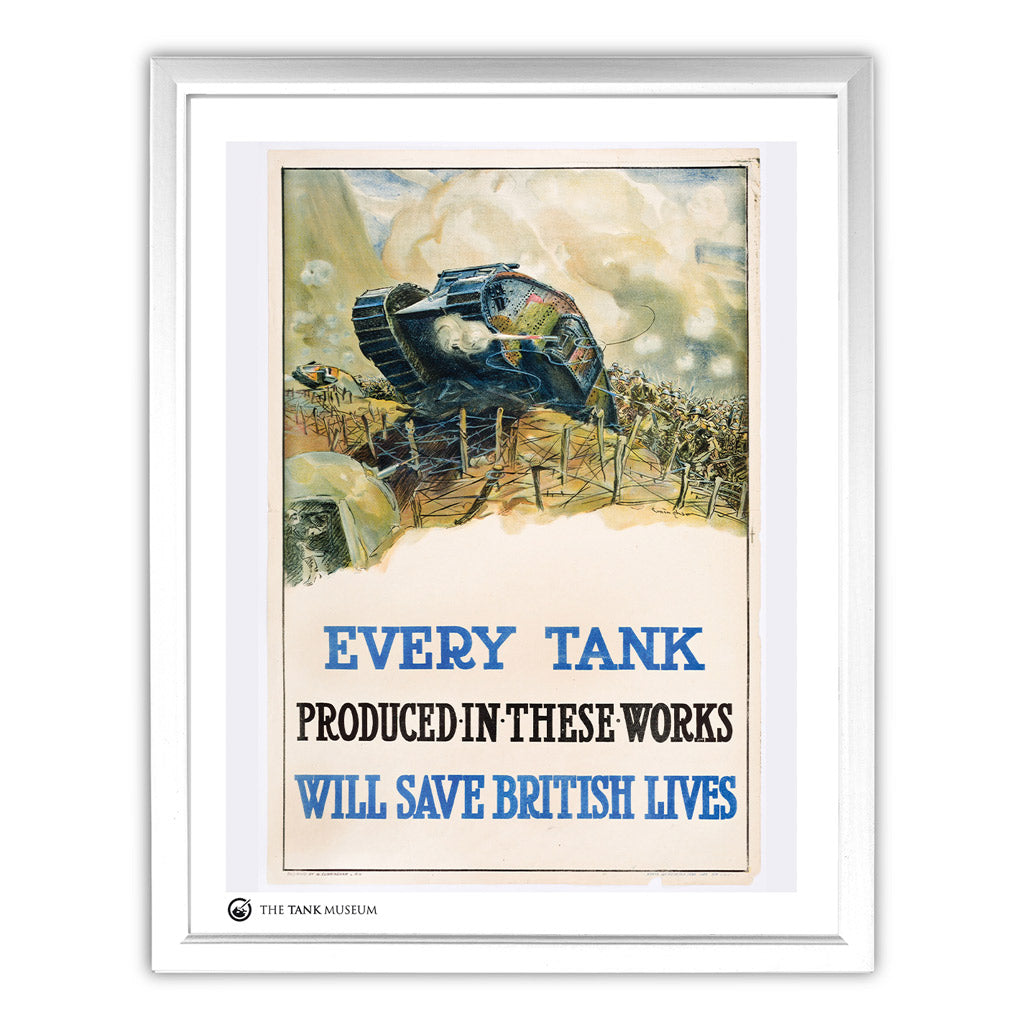 Art Print: Vintage Poster Every Tank Wall Art On Demand Star Editions 11x14" With White Frame