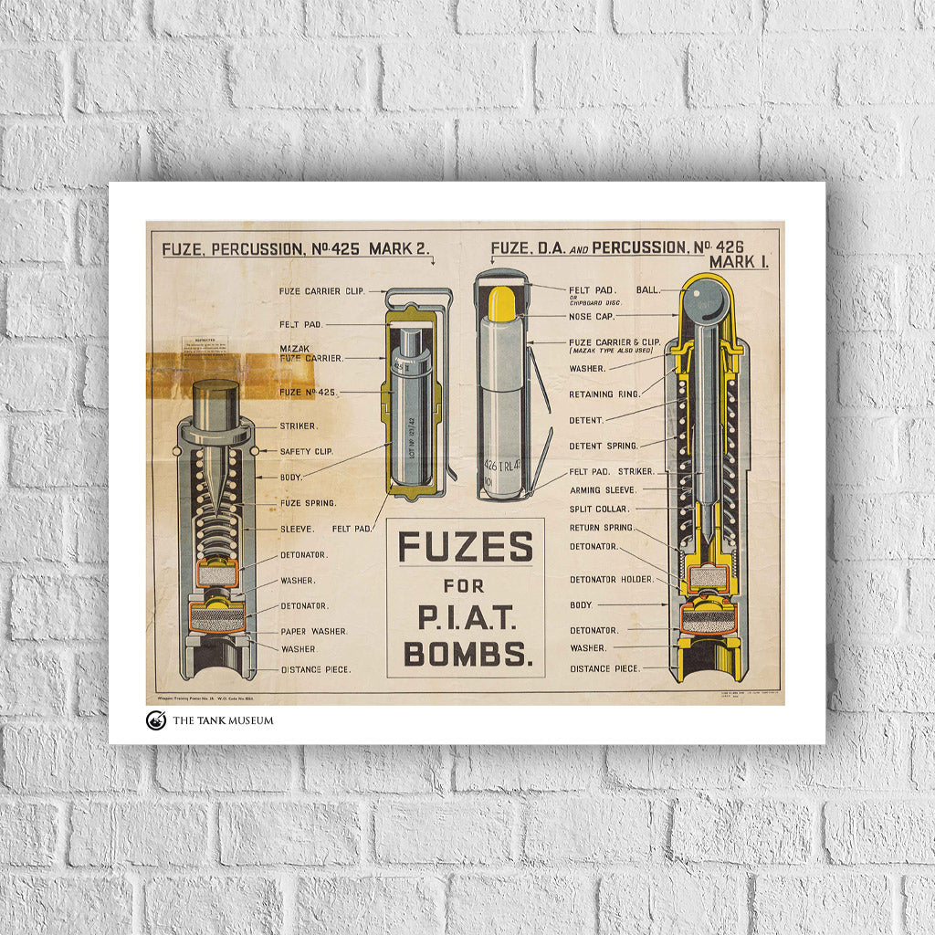 Art Print: Vintage Poster Fuzes for PIAT Bombs Wall Art On Demand Star Editions 11x14" No Frame