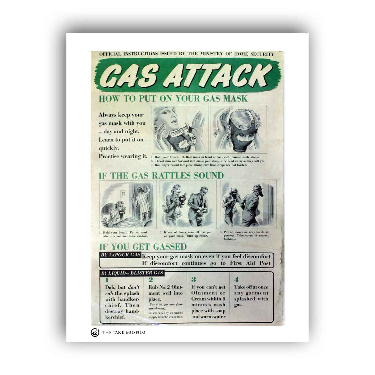 Art Print: Vintage Poster Gas Attack Wall Art On Demand Star Editions 11x14" No Frame