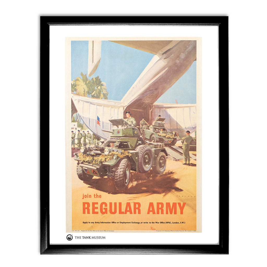Art Print: Vintage Poster Join the Regular Army Wall Art On Demand Star Editions 11x14" With Black Frame