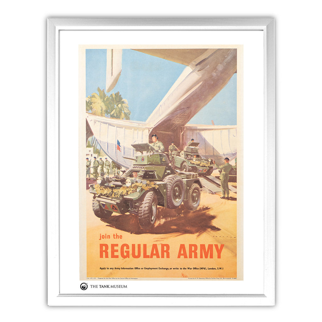 Art Print: Vintage Poster Join the Regular Army Wall Art On Demand Star Editions 11x14" With White Frame