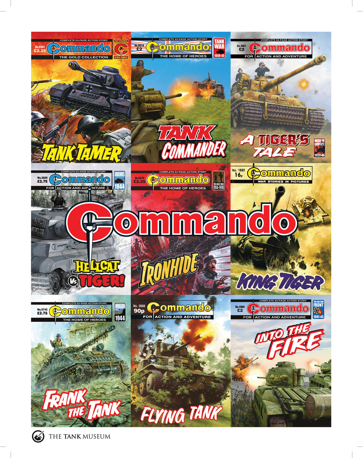Commando Comics Classic Tank Covers Print Wall Art Star Editions