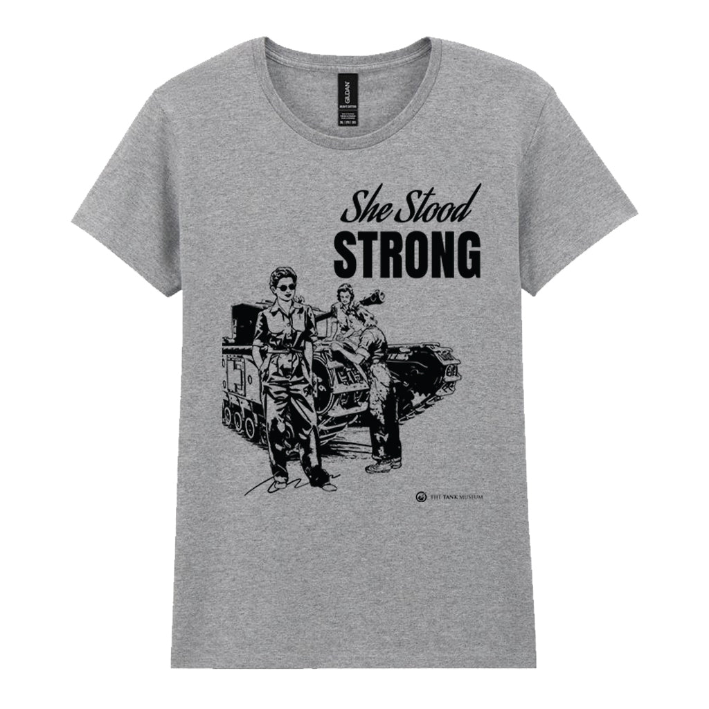 Women in Warfare 'She Stood Strong' Monochrome Ladies T-Shirt