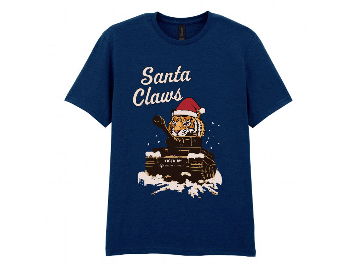 Santa Claws Christmas T-Shirt - Online Exclusive (needs link to other xmas products) (Copy) T-Shirt On Demand Star Editions Navy S