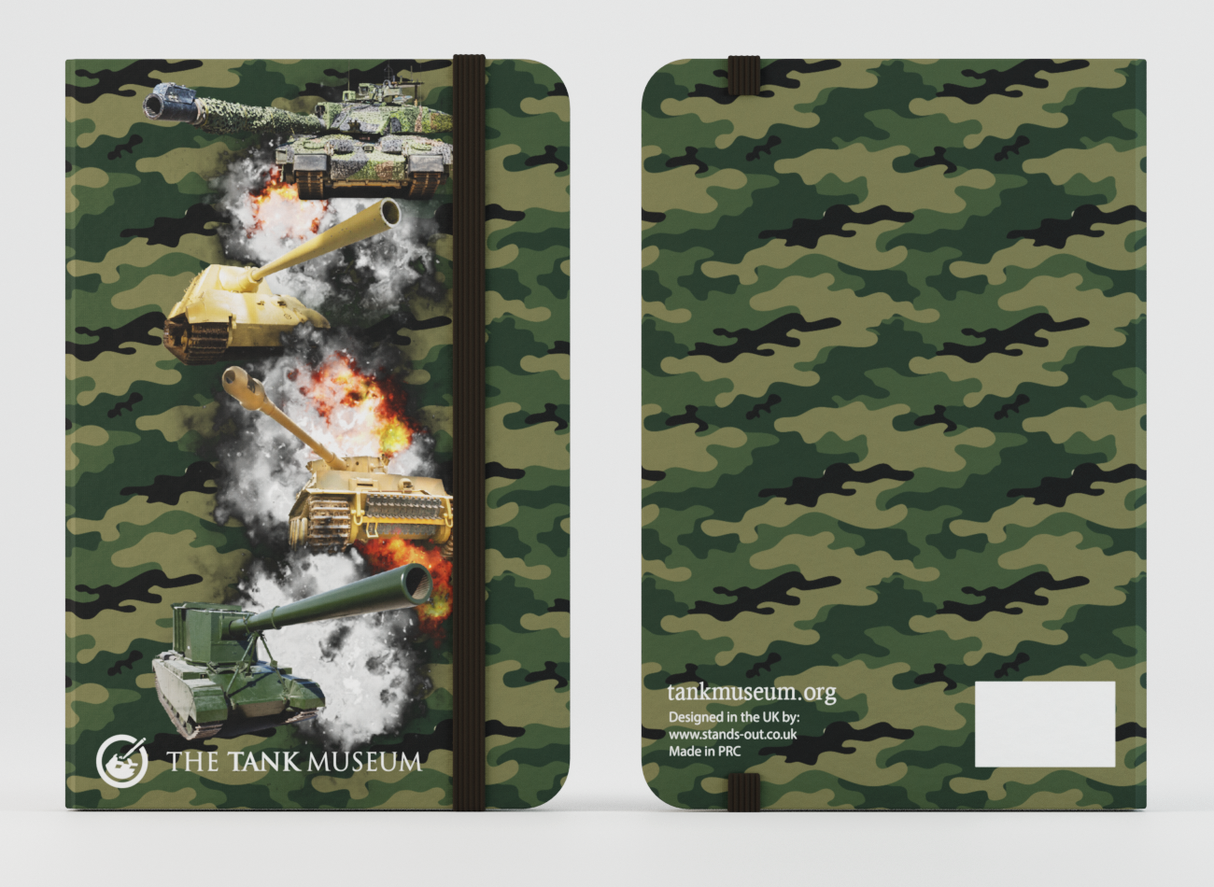 Camo Tanks Notebook. Notepads Stands Out Ltd