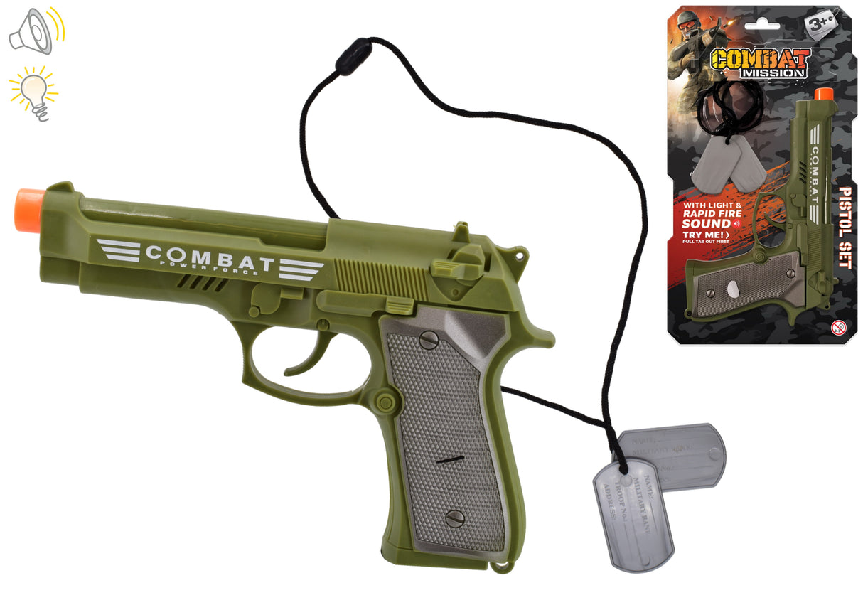 Combat Mission Pistol Set with Dog Tags Toy Kandy Toys