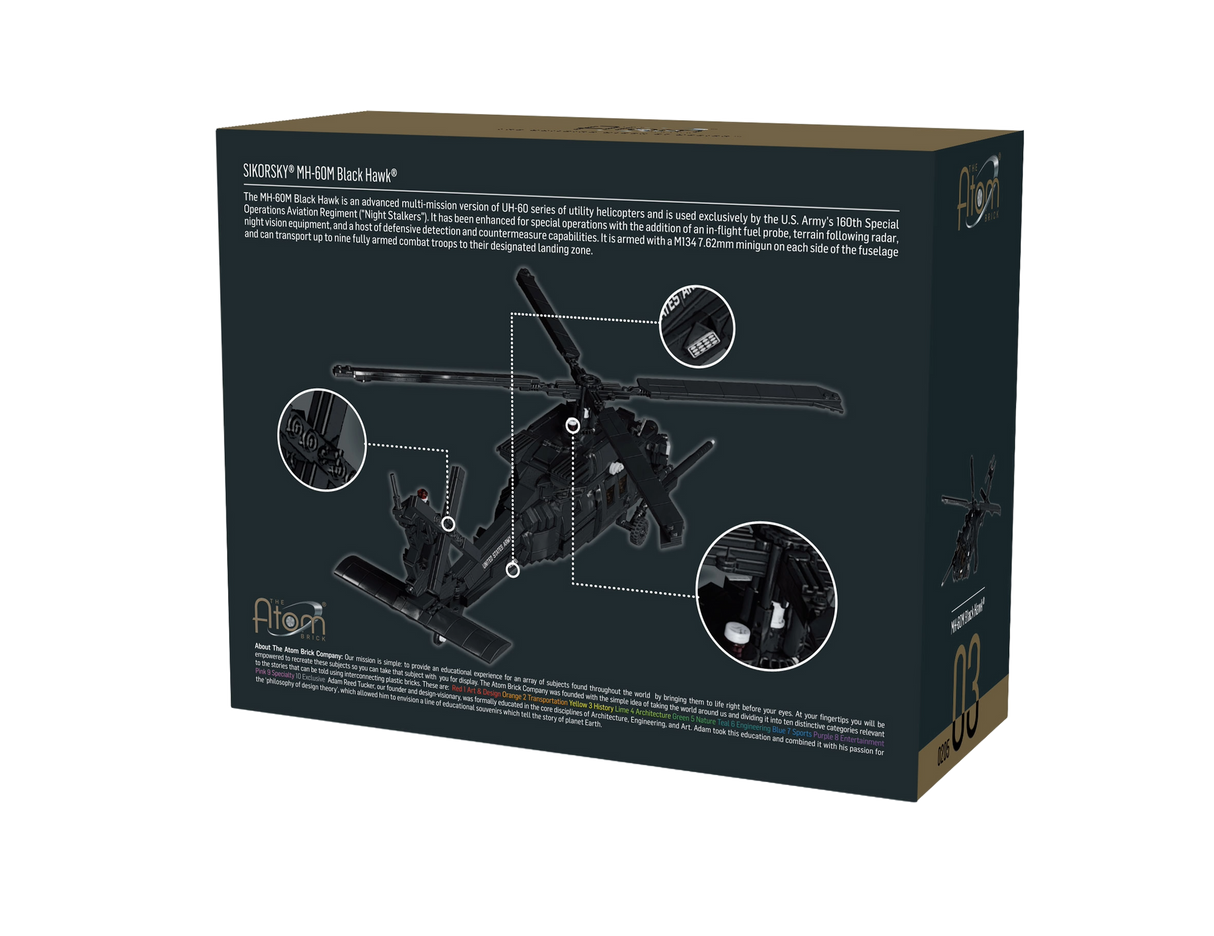 Brickmania 1/48 Sikorsky® MH-60M Black Hawk®, Atom Brick Brick Models Brickmania