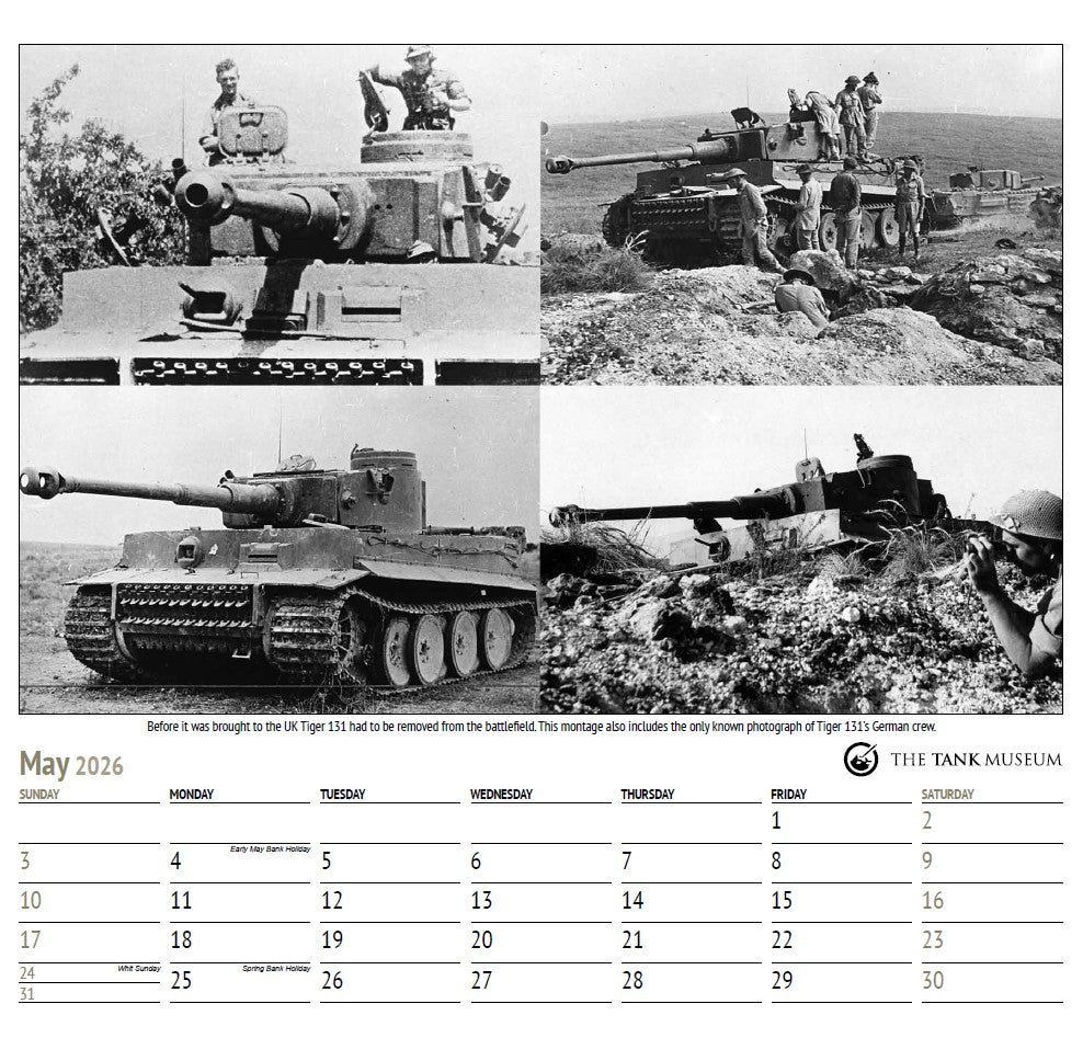 Tank Museum Tiger 131 Calendar 2026 Wall Art Studio 27