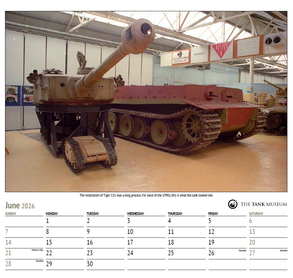 Tank Museum Tiger 131 Calendar 2026 Wall Art Studio 27